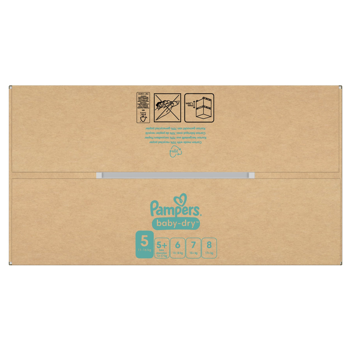 Pampers Baby Dry Windeln Größe 5 Junior, 11-16 kg – Stop-&-Schutz-Täschchen – Ansicht 9