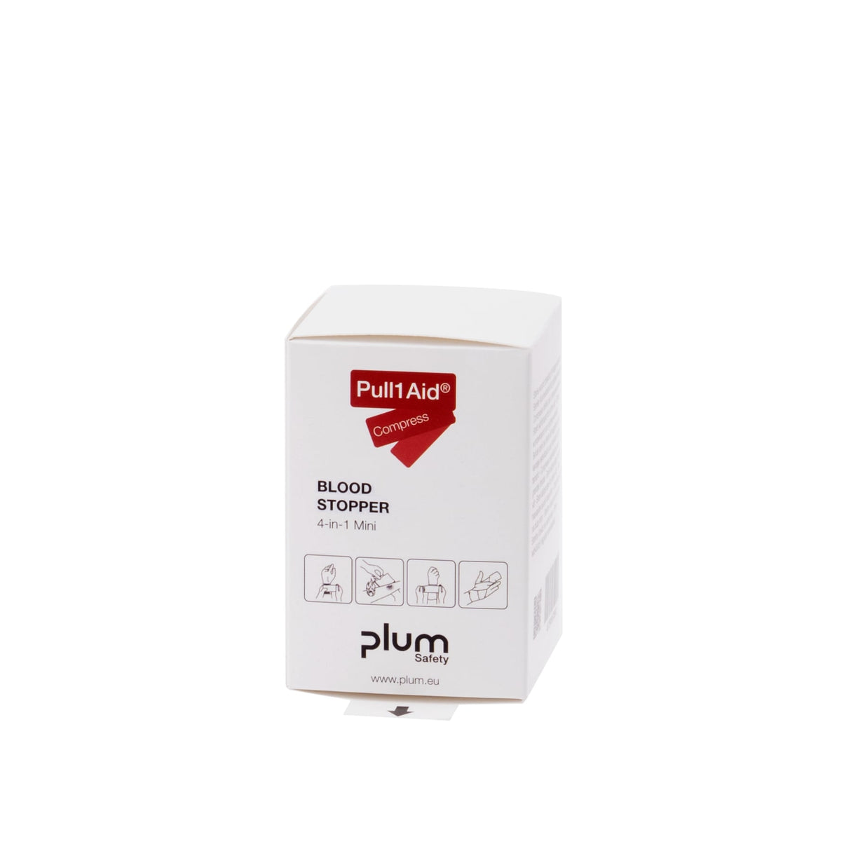 Plum Pull1Aid Blood Stopper 4-in-1 Mini Wundverband steril, 7,5 x 12 cm – für Finger, Hand und Zehen