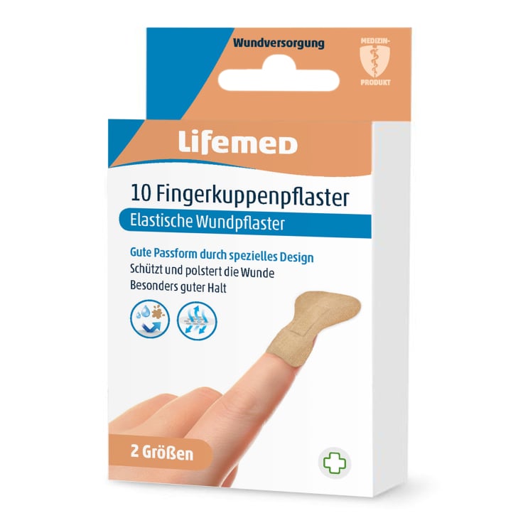 Lifemed Allround Fingerkuppenpflaster - 12 x 2 cm – 1 Packung = 10 Stück