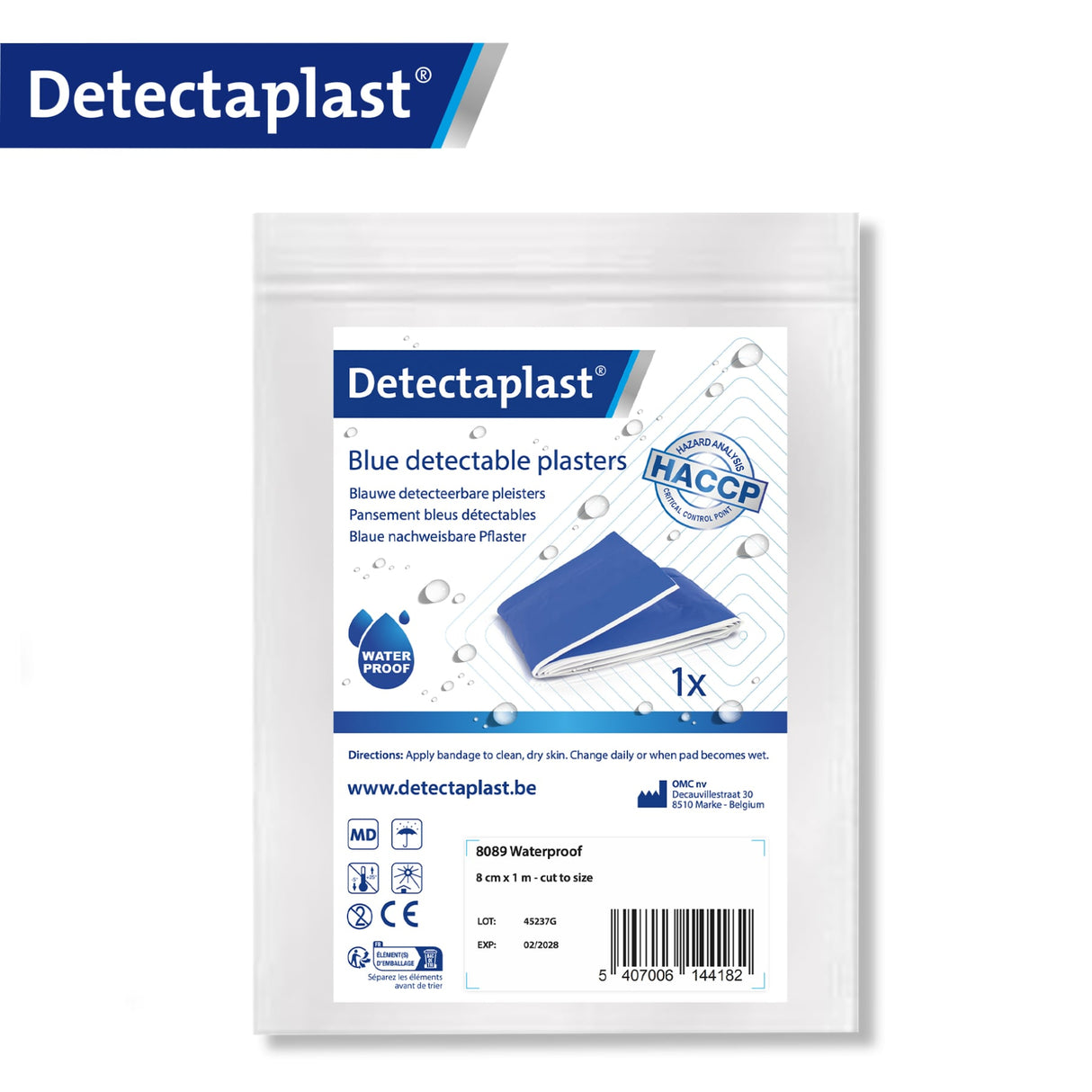 Detectaplast Universal Pflasterrolle, blau – PE-Material, metalldetektierbar, wasserfest – Ansicht 9