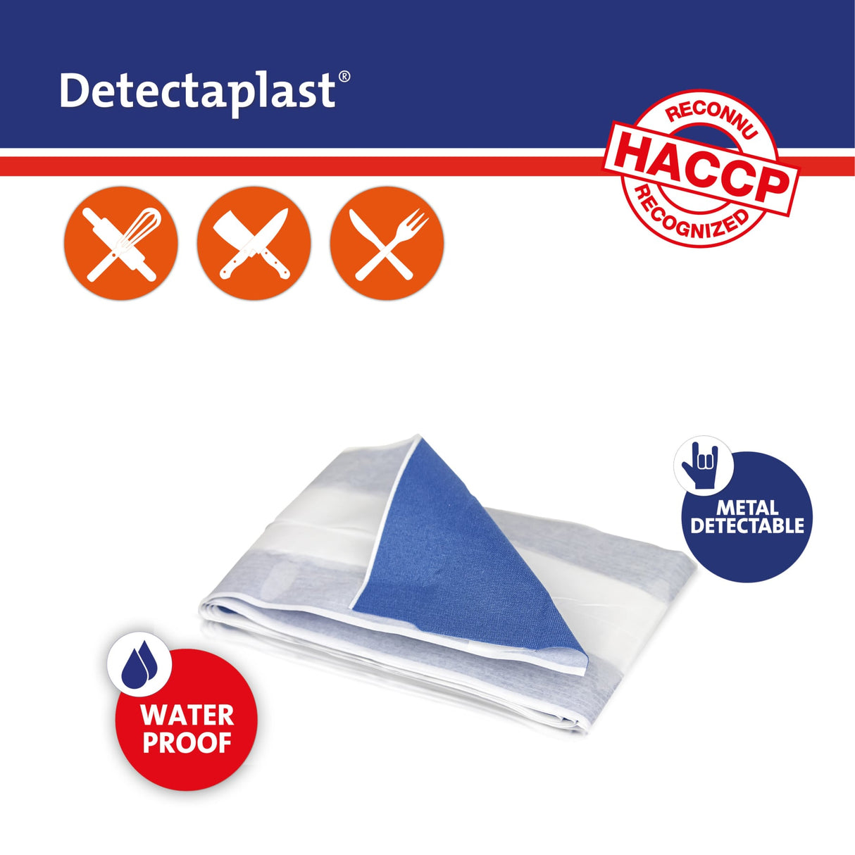 Detectaplast Elastic Pflasterrolle, blau – Textilgewebe, elastisch, metalldetektierbar – Ansicht 12