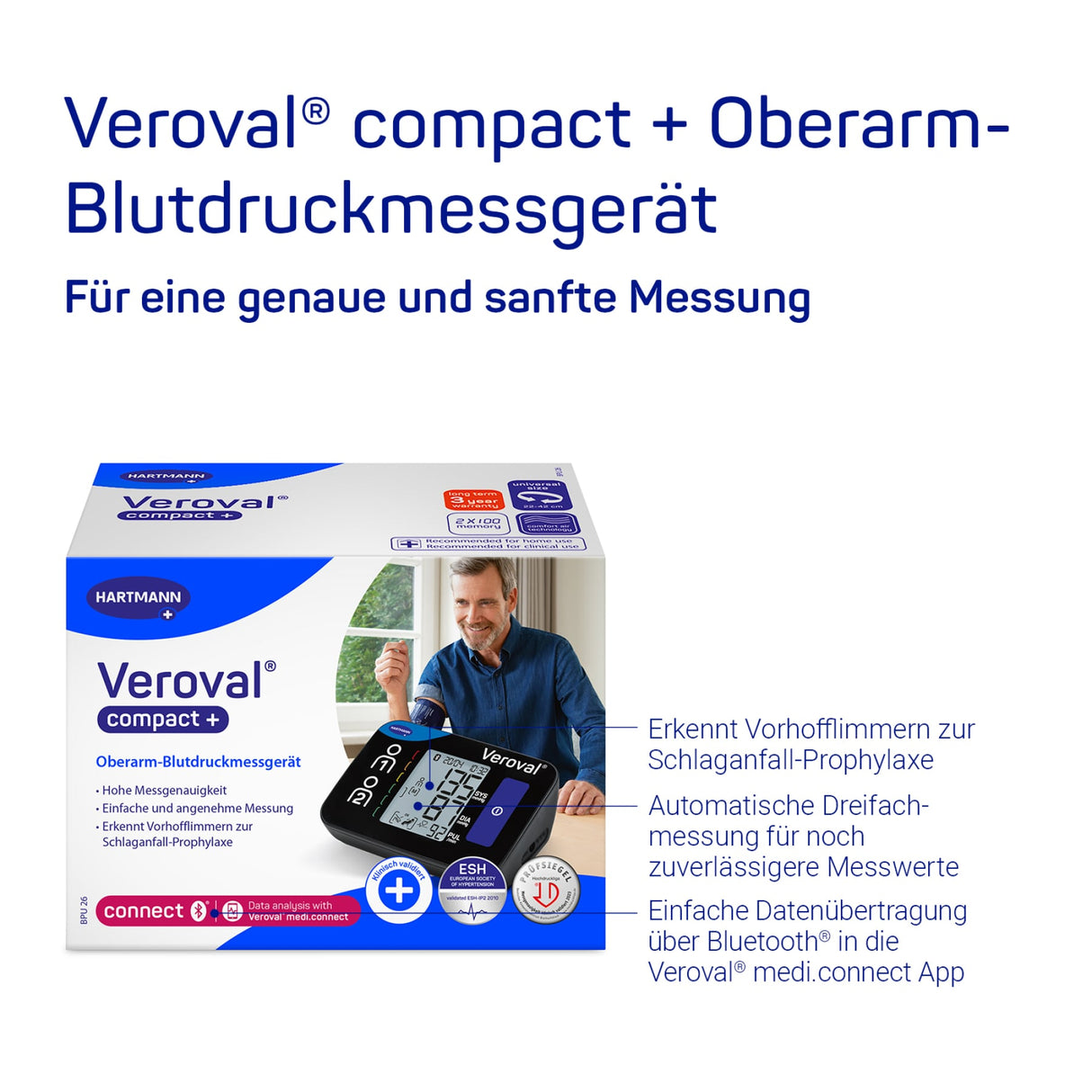Veroval COMPACT Plus Oberarm-Blutdruckmessgerät – Ansicht 3