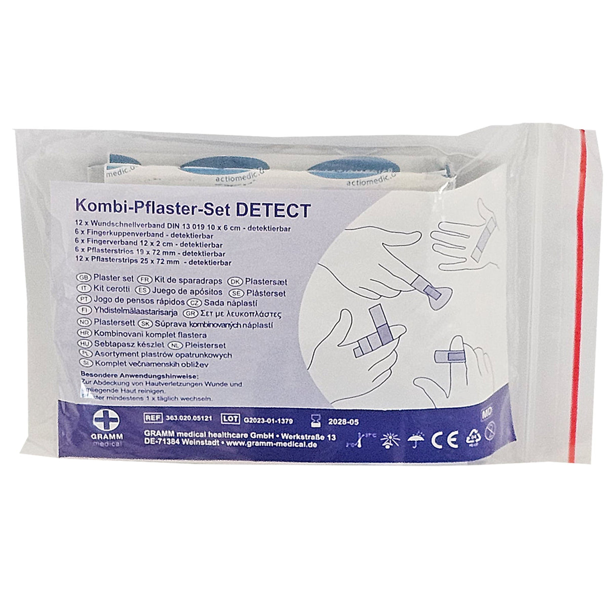 Actiomedic DETECT Kombi Pflaster Set detektierbar, blau – für DIN-Verbandkästen