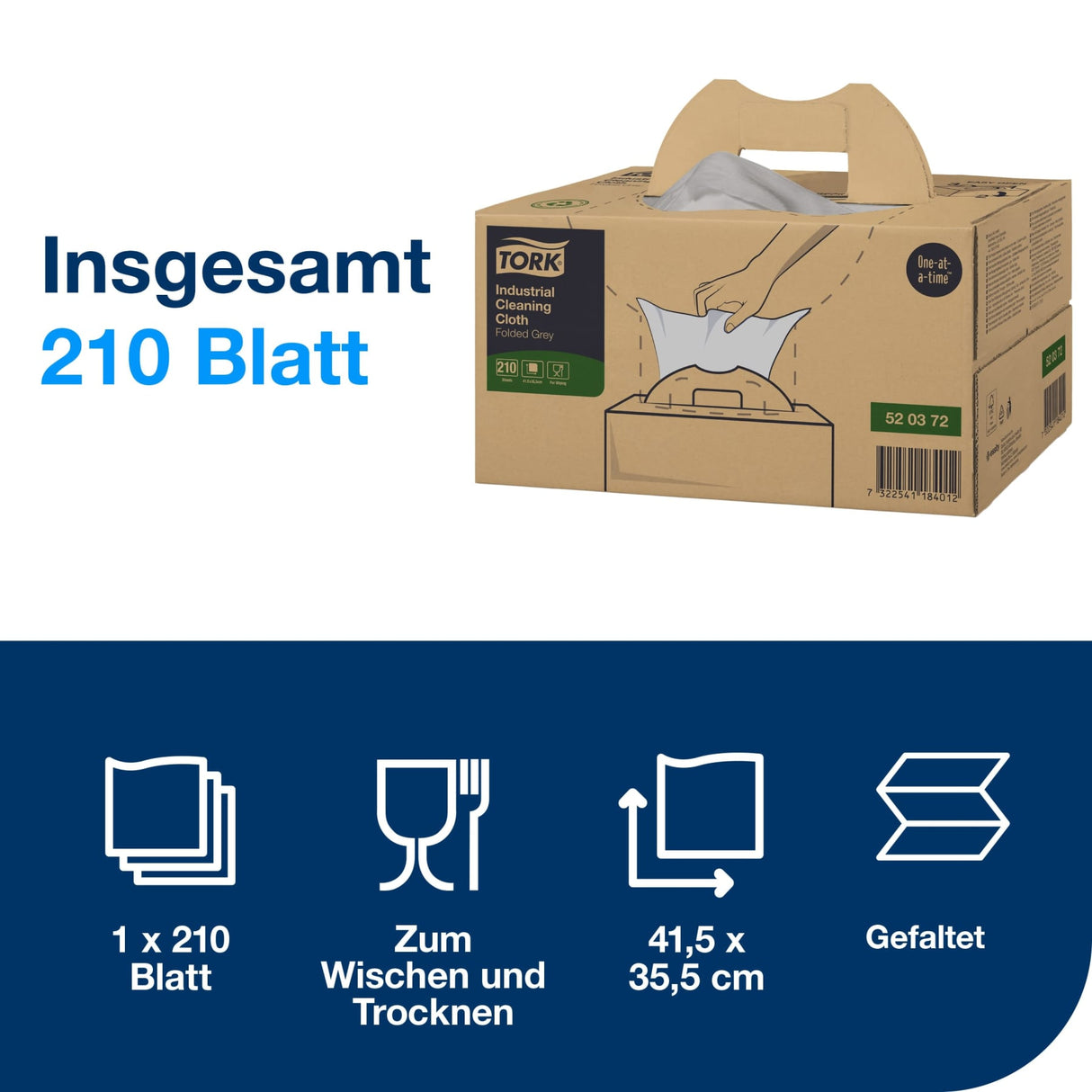 Tork Industrie Reinigungstücher W7, 1-lagig, grau – Ansicht 6