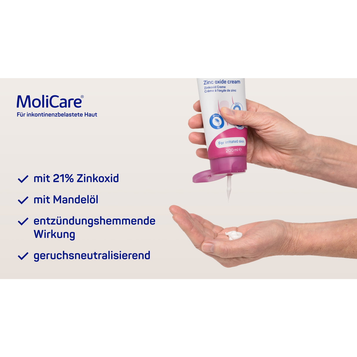 MoliCare Skin Zinkoxid Creme, 21 % Zinkoxid – Ansicht 2