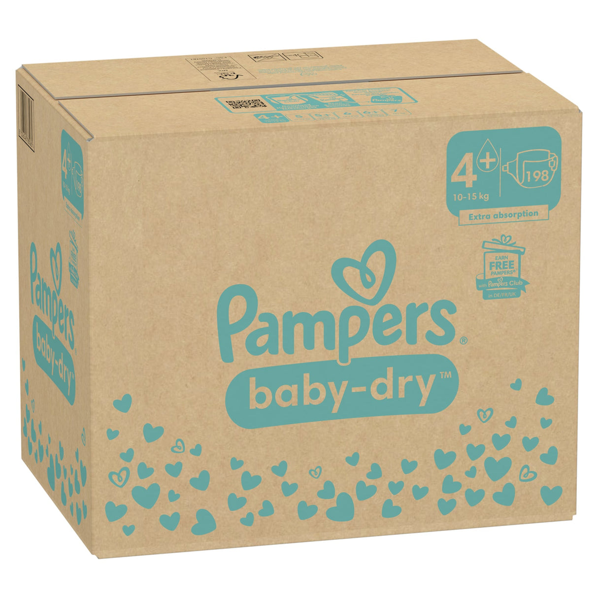 Pampers Baby Dry Windeln Größe 4+ Maxi Plus, 10-15 kg – doppeltes Sicherheitsbündchen – Ansicht 6
