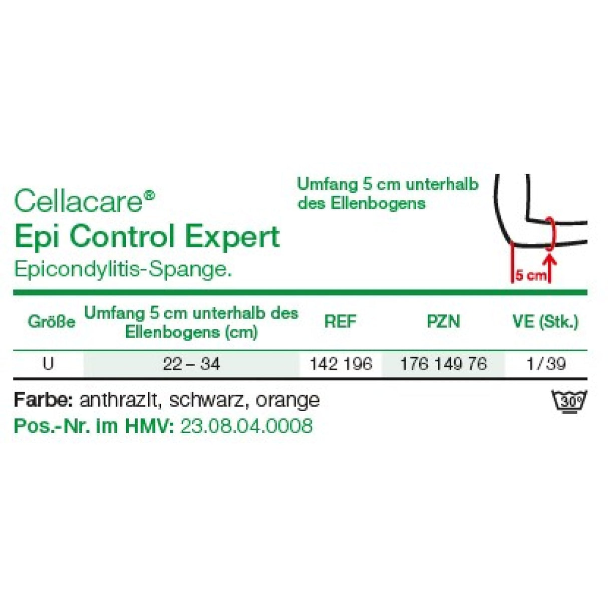 Lohmann & Rauscher Cellacare Epi Control Expert Epicondylitis-Spange, mit Silikonpolster – Ansicht 2
