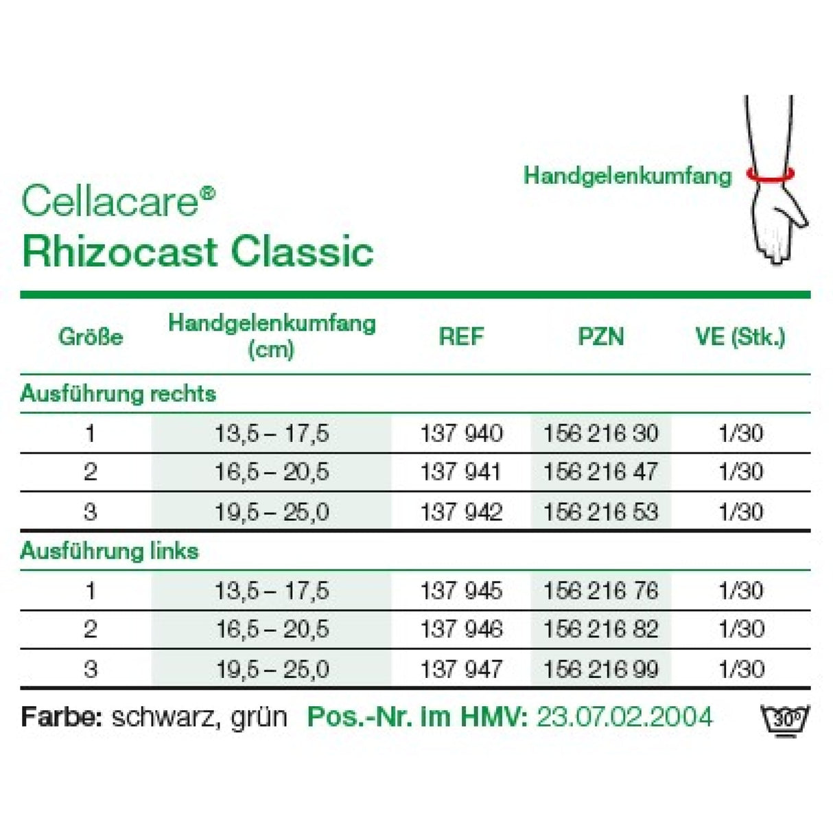 Lohmann & Rauscher Cellacare Rhizocast Classic Handgelenk- und Daumenorthese links, atmungsaktiv – Ansicht 4
