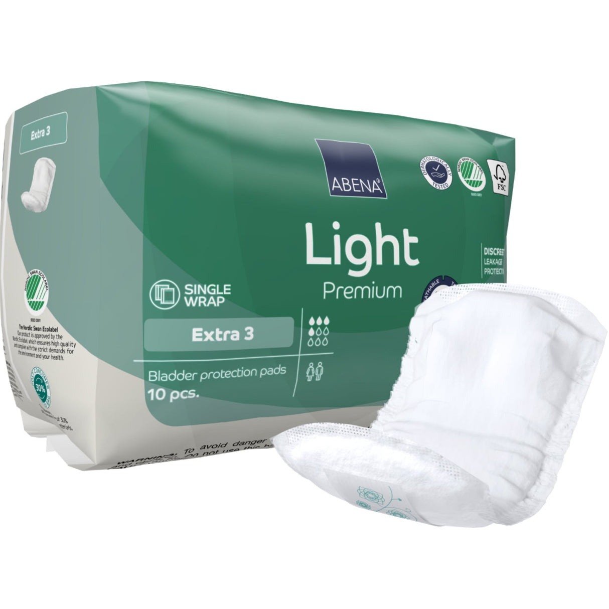 ABENA® Light Premium Inkontinenzeinlagen – Extra 3 – Packung = 10 Stück