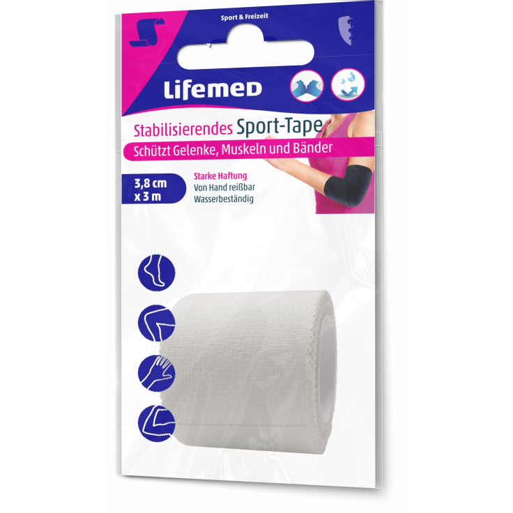 Lifemed Sport Tape stabilisierend Gelenke Muskeln Bänder - 3 m x 3,8 cm