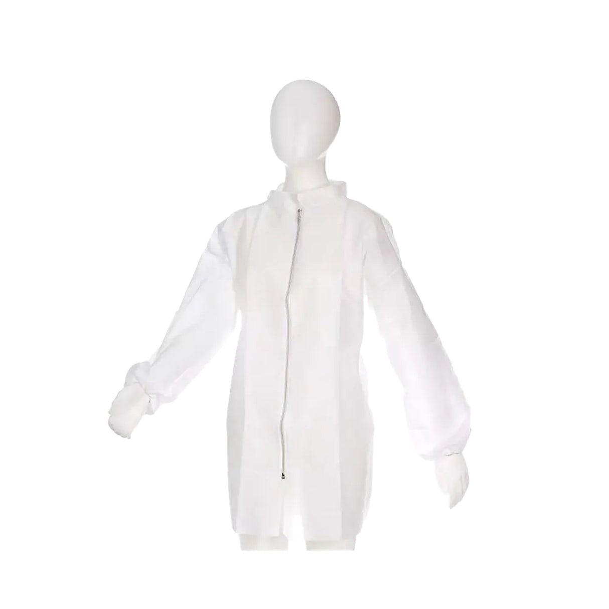 AMPri Med-Comfort Besucherjacke mit Reißverschluss, PP-Vlies, weiß - 1 Karton = 100 Stück, Größe M