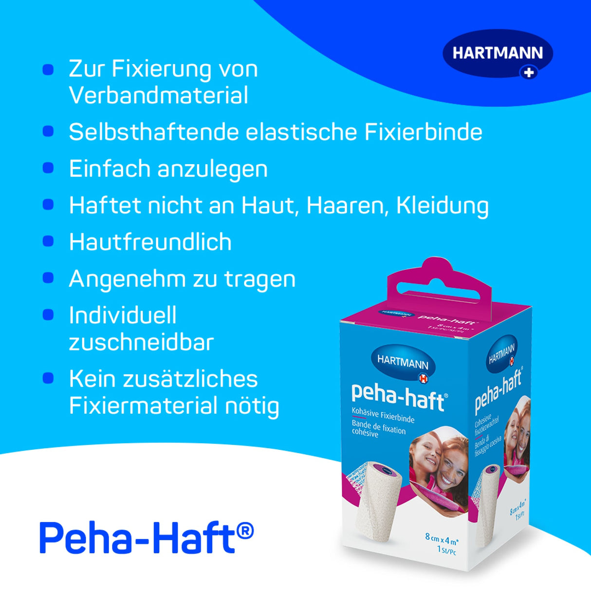 Hartmann Peha-haft Kohäsive Fixierbinde 8 cm x 4 m, elastisch - Ansicht 3