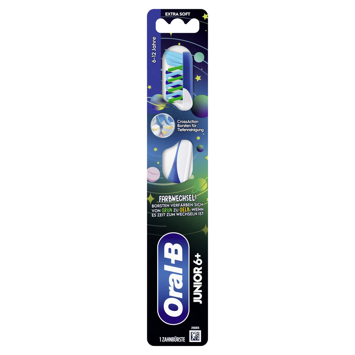 Oral-B Junior Kinderzahnbürste ab 6 Jahre mit CrissCross-Borsten und Zungenreiniger
