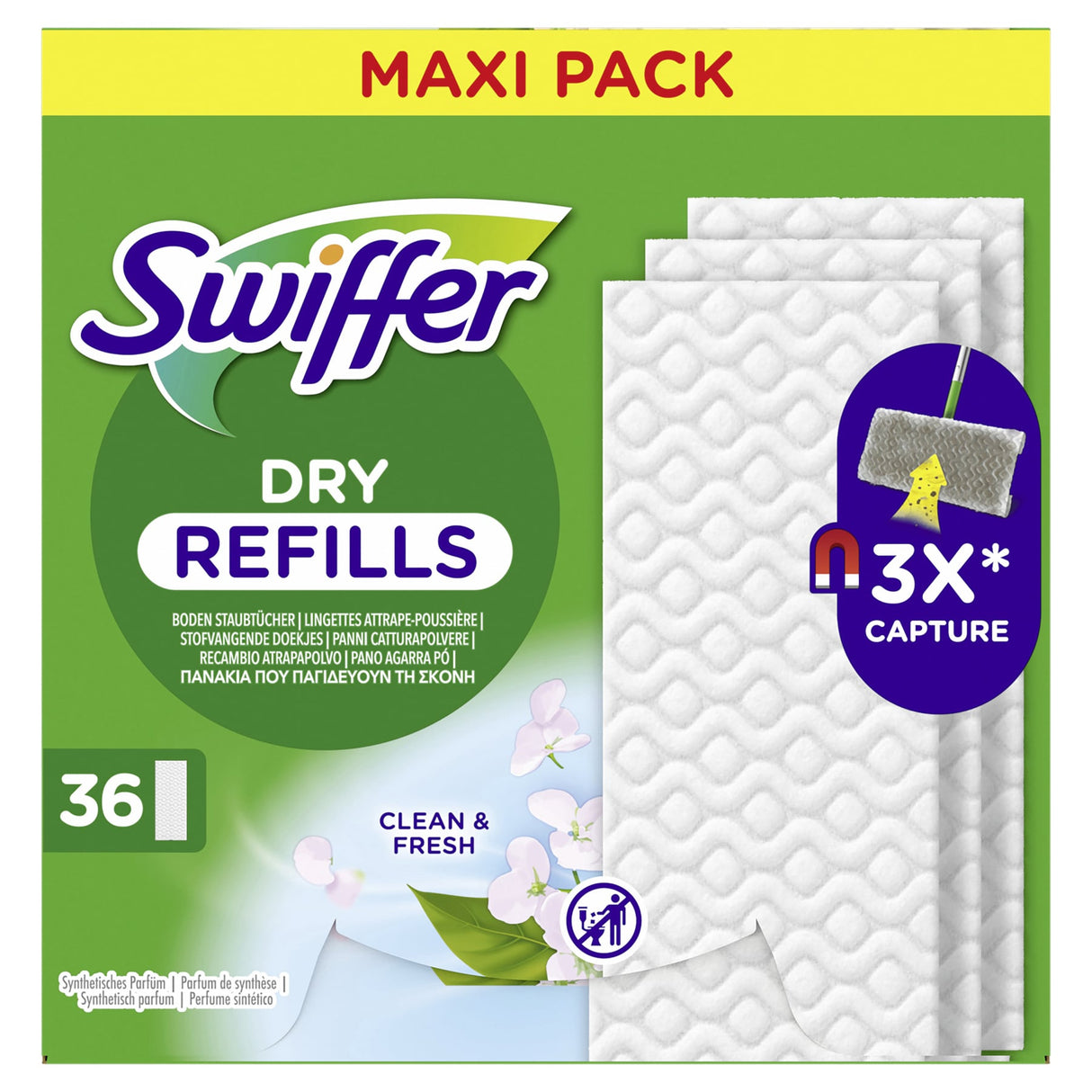 Swiffer Trocken Wischtücher Nachfüllpackung, Großpackung mit Duft – Ansicht 2