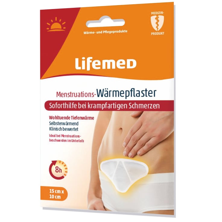 Lifemed Menstruations Wärmepflaster Unterleib Wärme - 10 cm x 15 cm – 1 Packung = 1 Stück