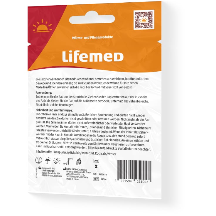 Lifemed Zehenwärmer selbsterwärmend für kalte Zehen