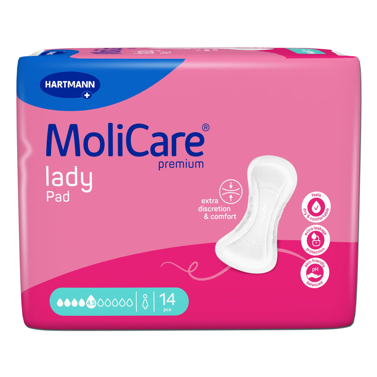 Hartmann MoliCare premium lady Pad Inkontinenzeinlagen, anatomisch geformt – für Frauen bei Blasenschwäche – Ansicht 1