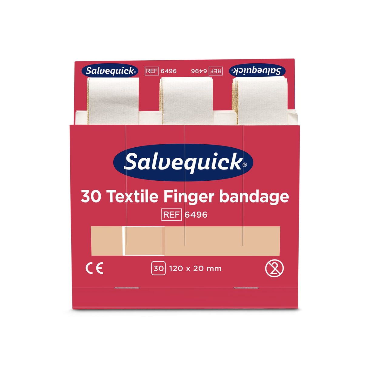 Cederroth Salvequick Textilpflaster, extra lang – 1 Box = 6 x 30 Stück