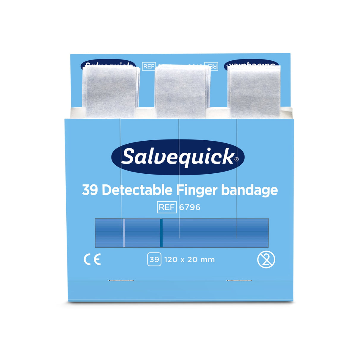 Cederroth Salvequick Blue Detectable Fingerverband, extra lang