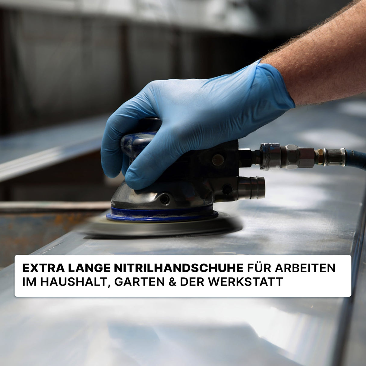 ARNOMED Nitril Blue XTRA LONG Einmalhandschuhe, puderfrei, blau – extra lang & reißfest – Ansicht 7