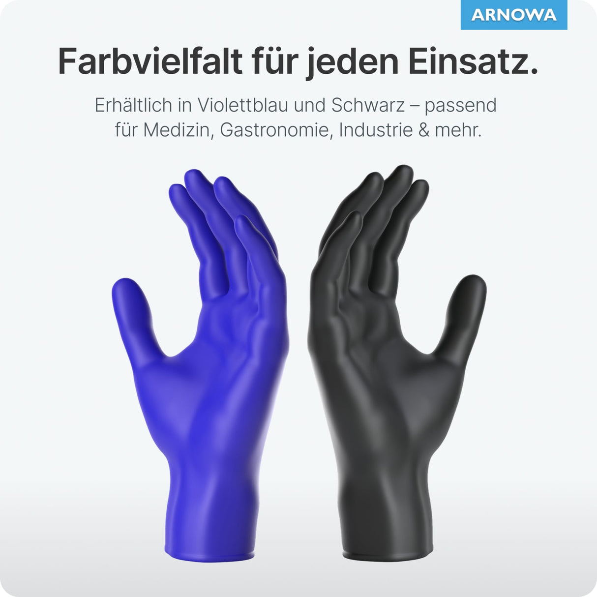 ARNOMED Nitril XTRA PURE Einmalhandschuhe, puderfrei, violett – frei von Akzeleratoren – Ansicht 9