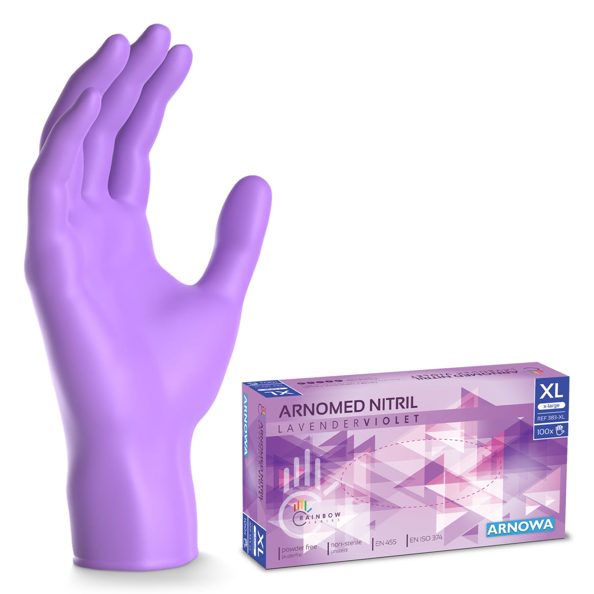 ARNOMED Nitril Lavender Violet Einmalhandschuhe, puderfrei, lila – Ansicht 3