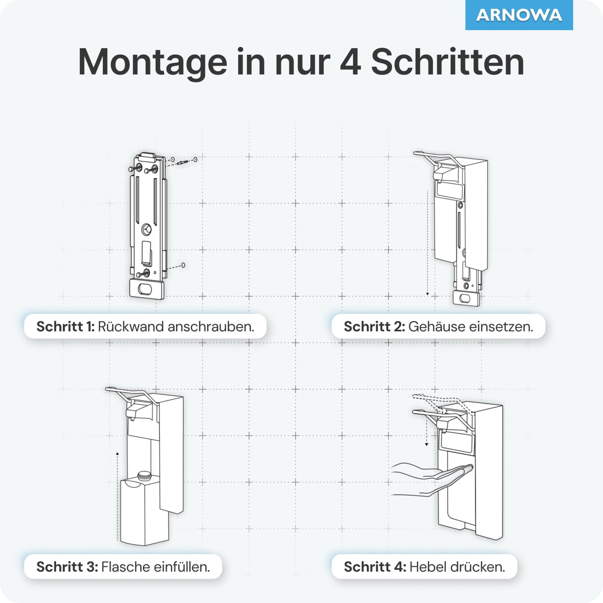ARNOMED Desinfektionsmittelspender, Aluminium, individuell dosierbar – Ansicht 5