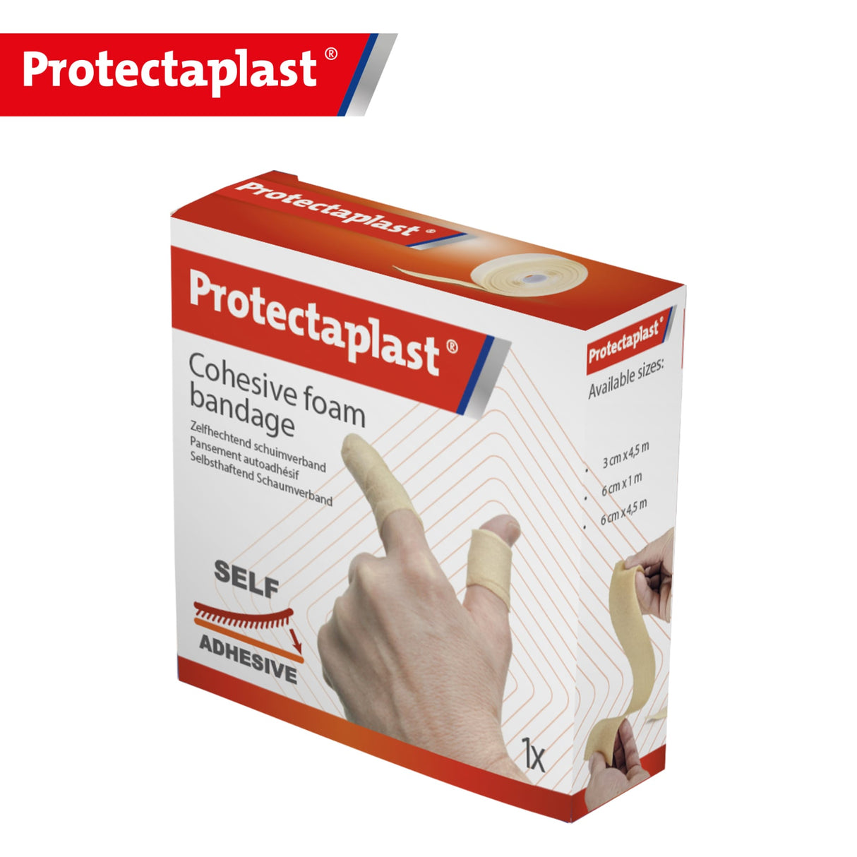 Protectaplast Foam Bandage Schaumverband, beige – klebstofffrei, elastisch, wasserfest – Ansicht 2