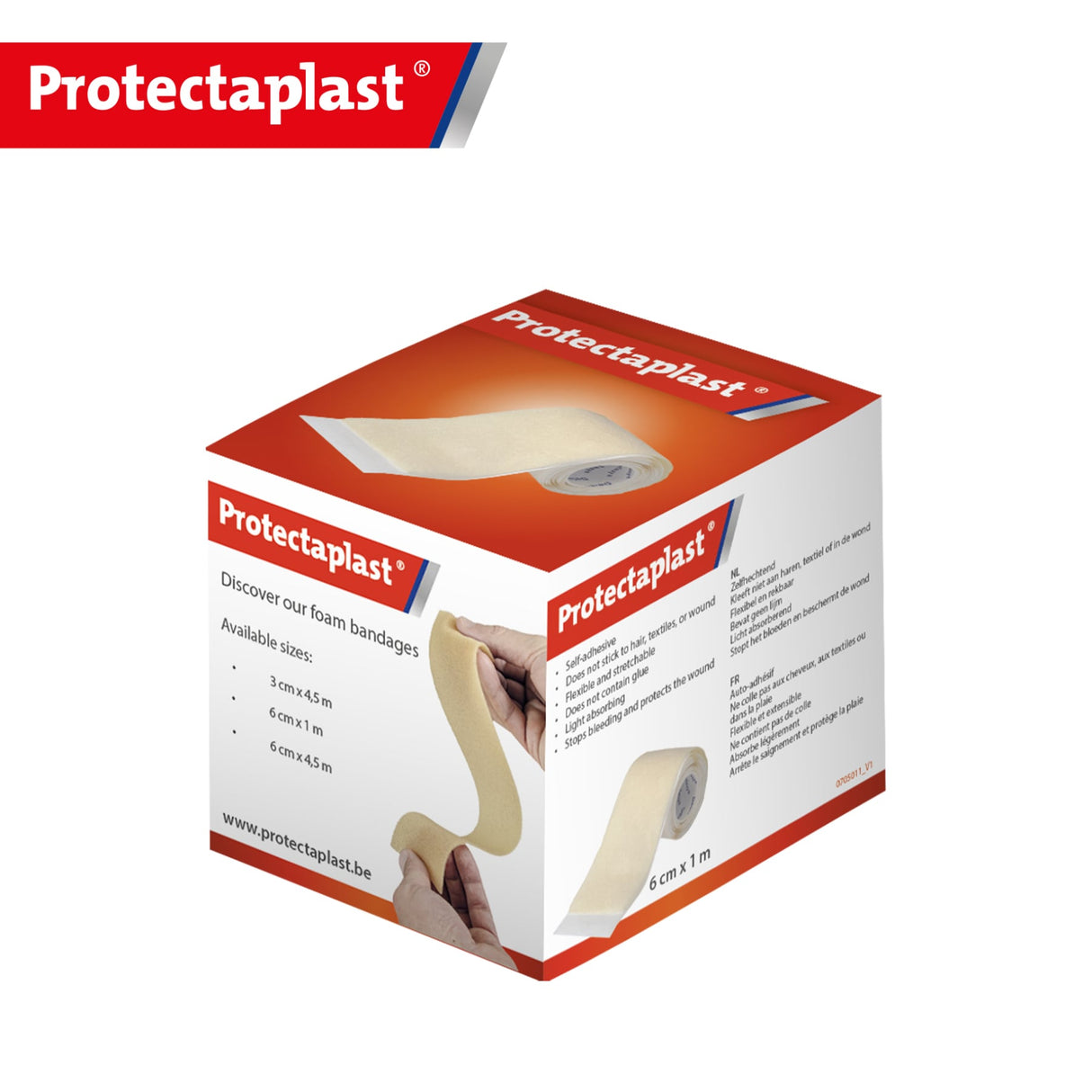 Protectaplast Foam Bandage Schaumverband, beige – klebstofffrei, elastisch, wasserfest – Ansicht 5