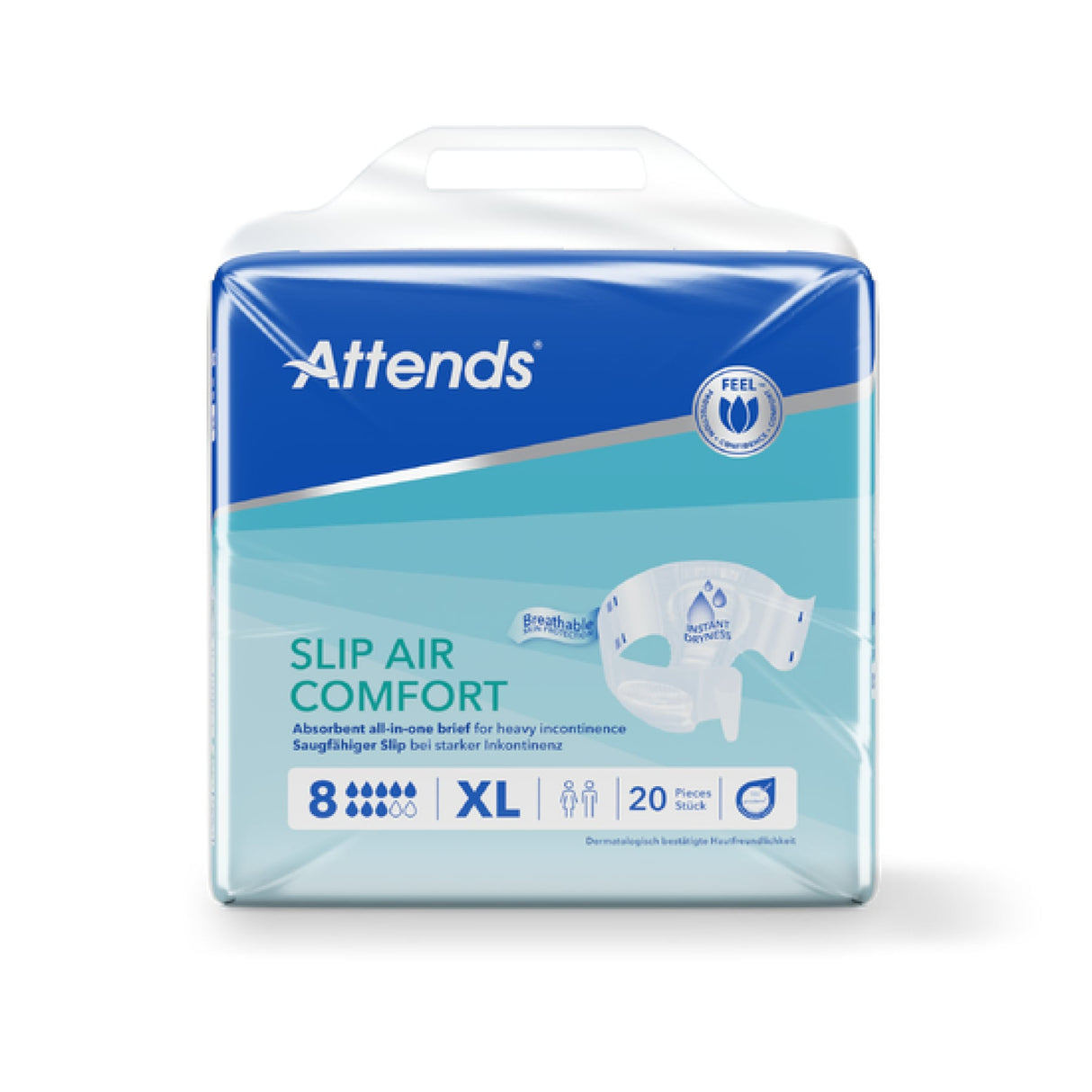 Attends Slip Air Comfort 8 Inkontinenzslips mit speziellen Saugkanälen, atmungsaktiv