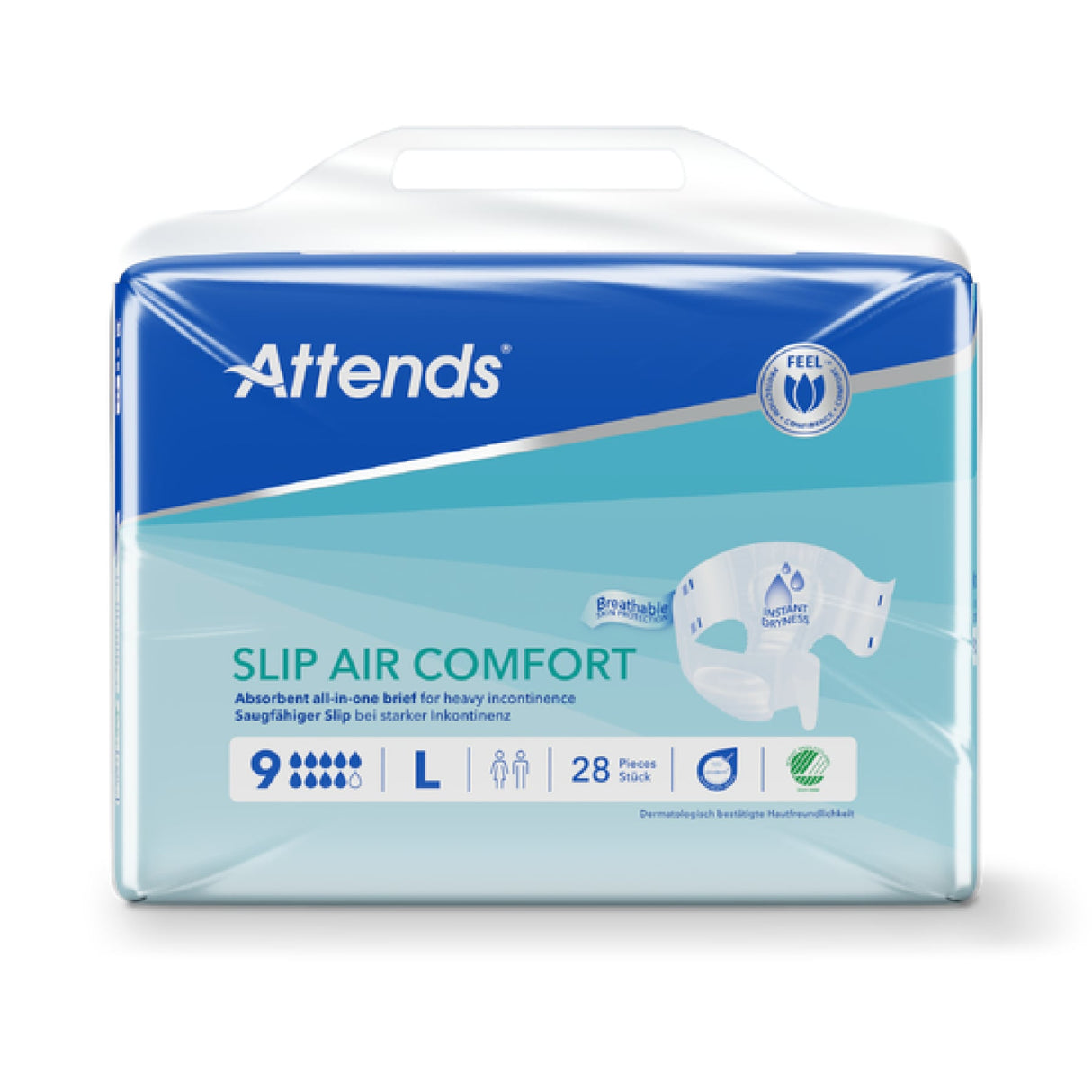 Attends Slip Air Comfort 9 Inkontinenzslips mit speziellen Saugkanälen und hoher Saugleistung