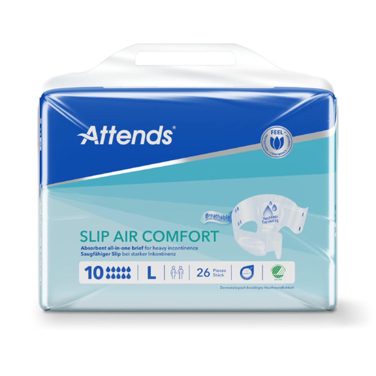 Attends Slip Air Comfort 10 Inkontinenzslips mit speziellen Saugkanälen für starke Inkontinenz