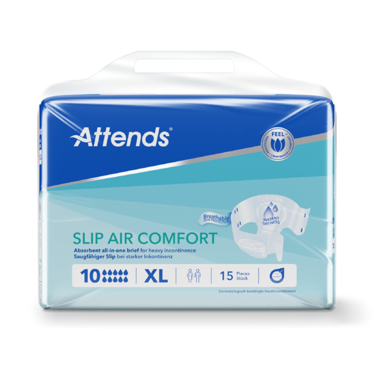 Attends Slip Air Comfort 10 Inkontinenzslips mit speziellen Saugkanälen für starke Inkontinenz