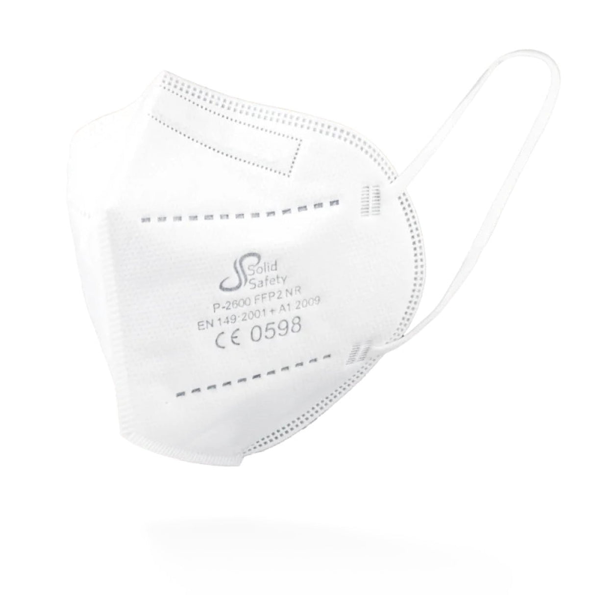 AMPri SolidSafety FFP2 NR Atemschutzmaske, einzeln verpackt - 1 Packung = 5 Stück, Farbe: weiß