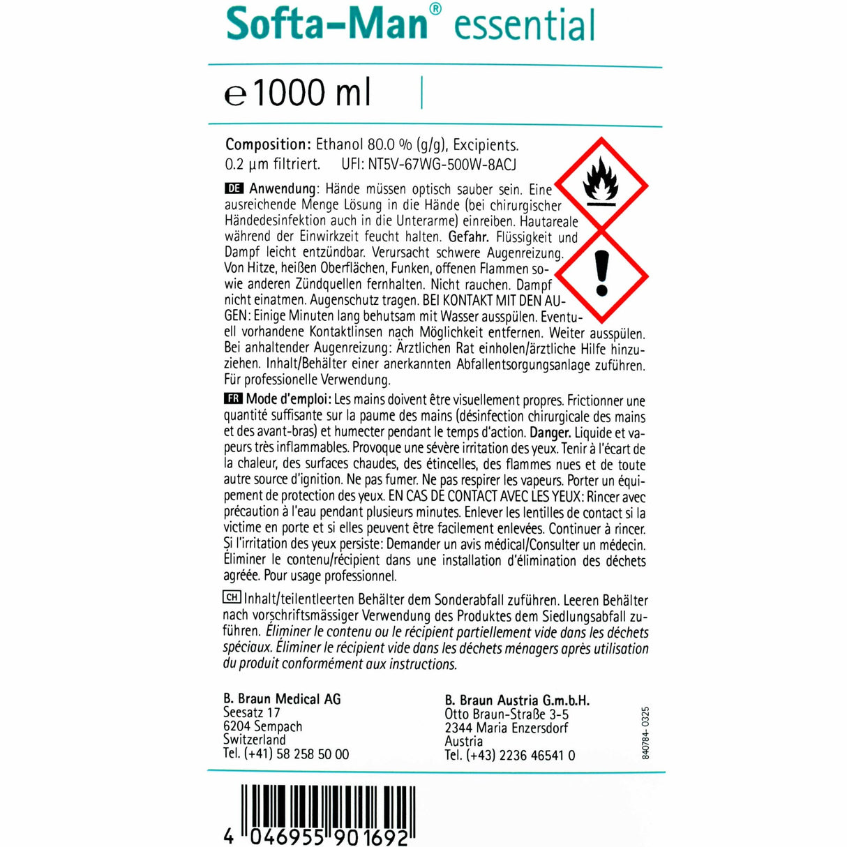 B. Braun Softa-Man Essential Händedesinfektionsmittel, ganzjährig einsetzbar – Ansicht 20