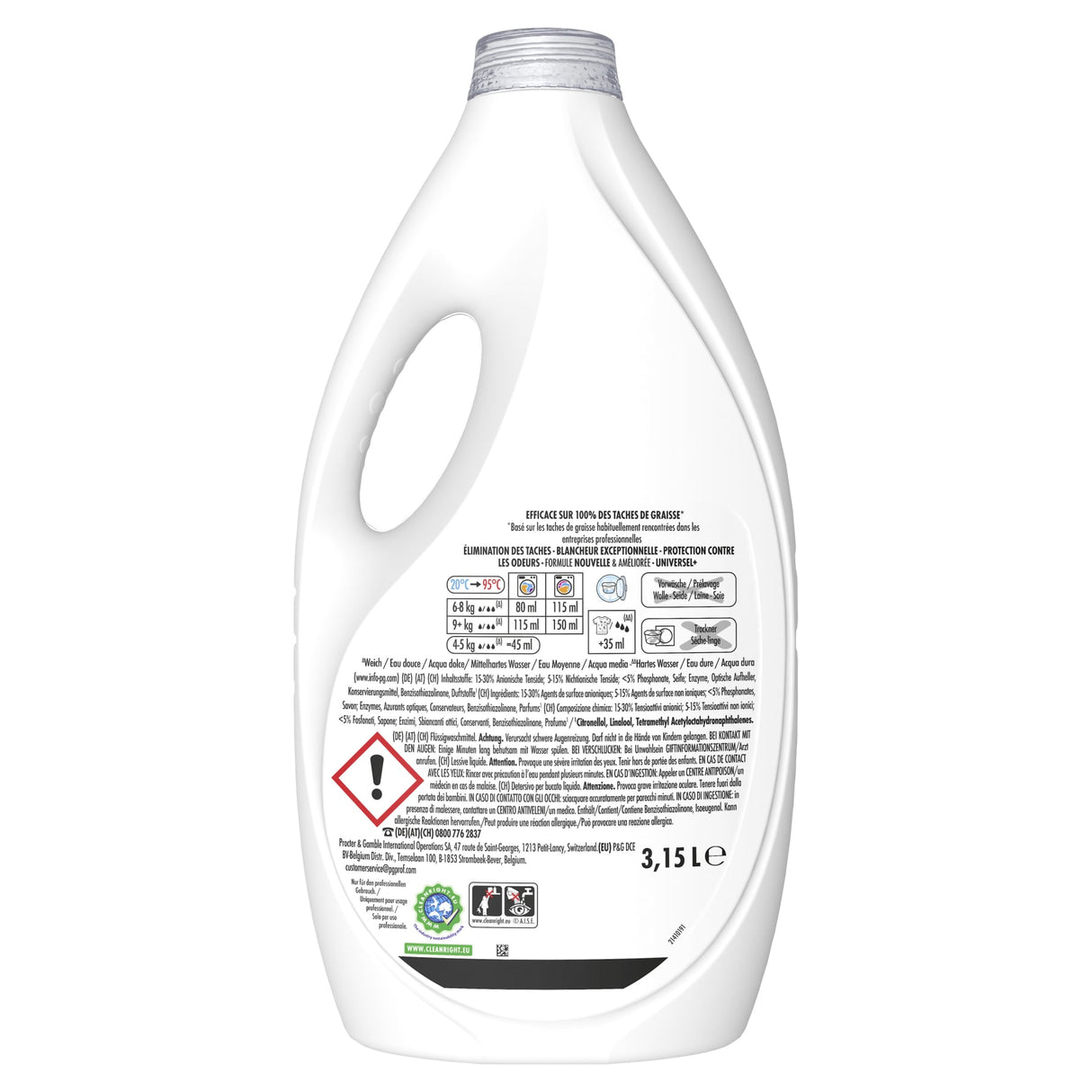Ariel Professional Universal+ Flüssigwaschmittel mit Geruchsschutz – Ansicht 2