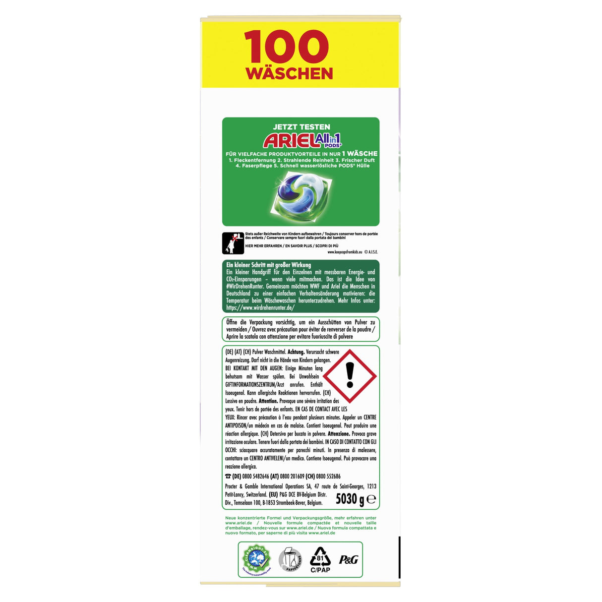 Ariel Color+ Pulver Colorwaschmittel für strahlende Reinheit – Ansicht 9