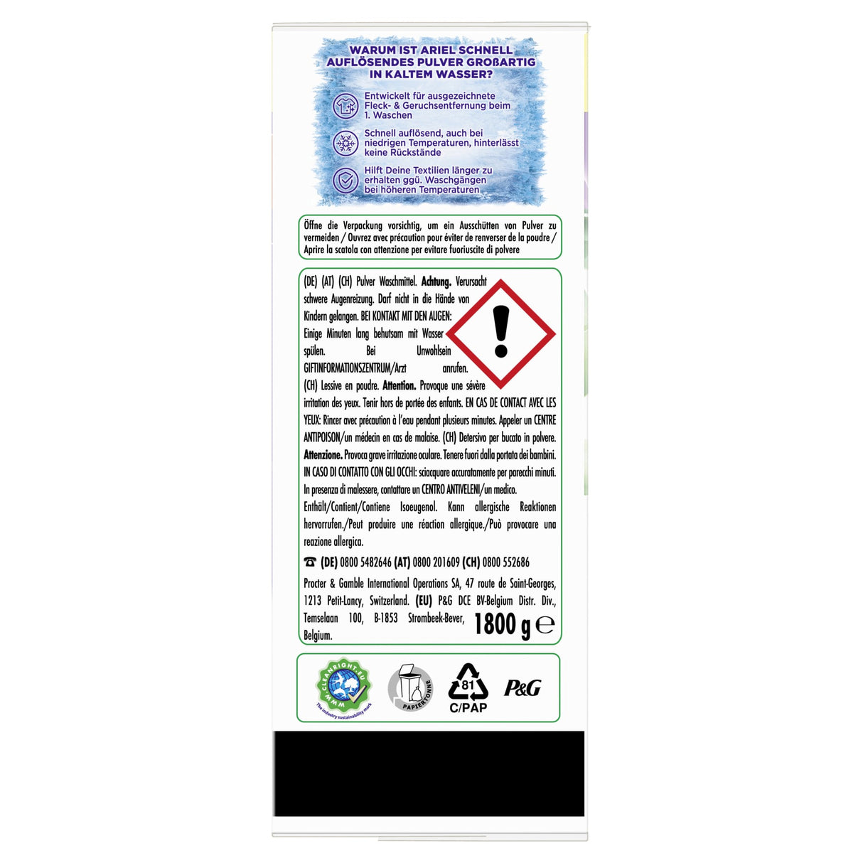 Ariel Color+ Pulver Colorwaschmittel für strahlende Reinheit – Ansicht 5