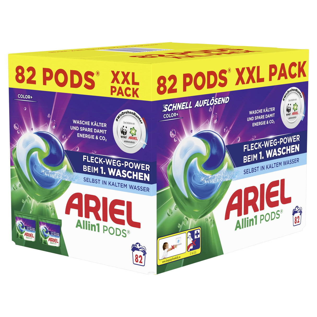 Ariel All in 1 PODS Color+ Colorwaschmittel für kraftvolle Fleckenentfernung