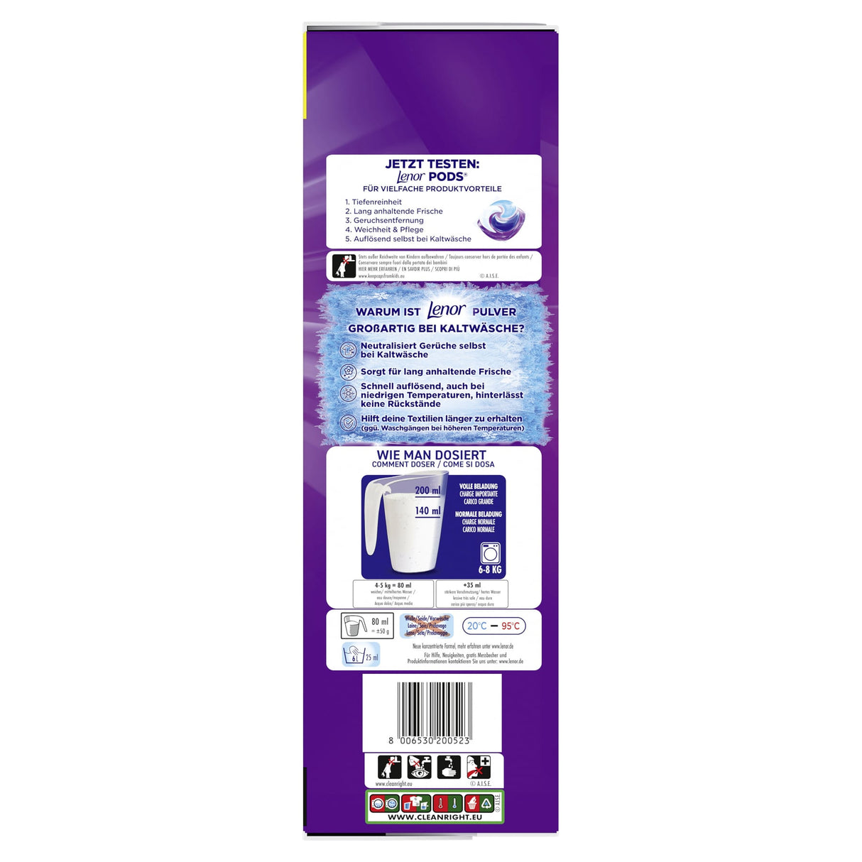 Lenor Colorwaschmittel Pulver Amethyst Blütentraum mit Ultra Reinigungskraft – Ansicht 3