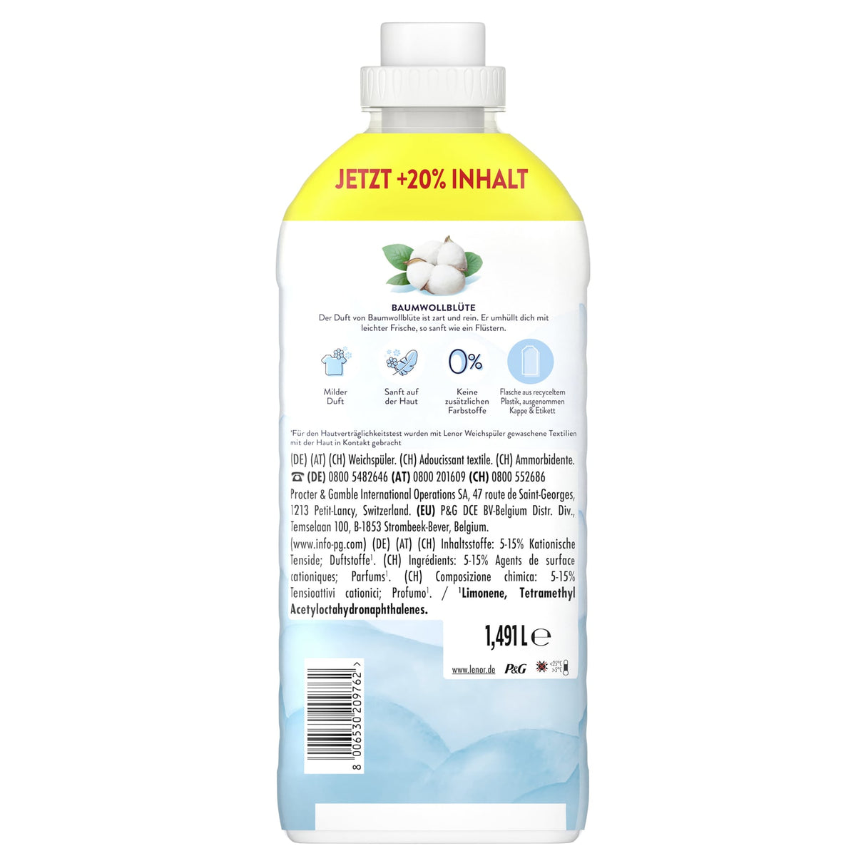 Lenor Light Weichspüler Frische Baumwollblüte, farbstofffrei – Ansicht 6