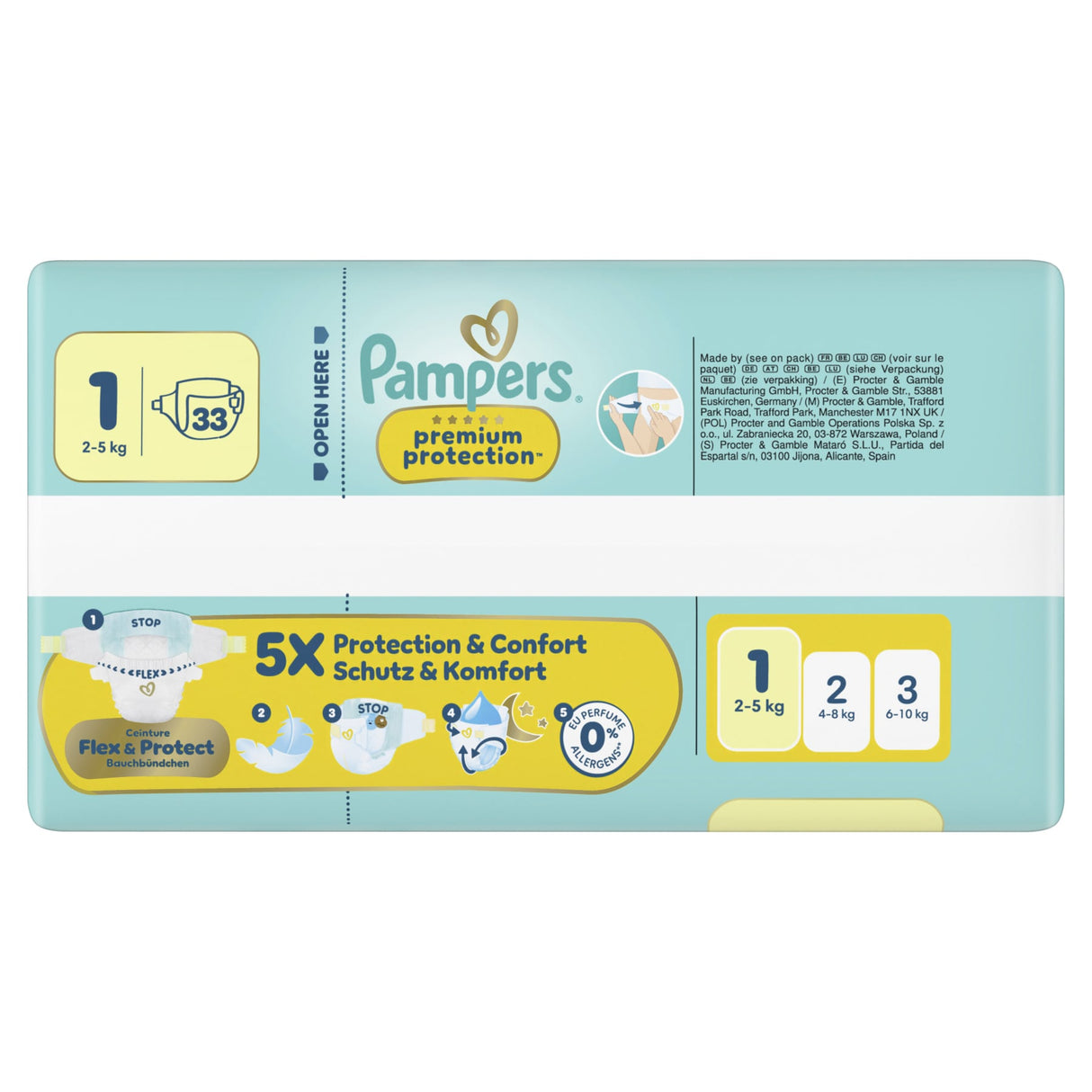 Pampers Premium Protection Windeln Größe 1 Newborn, 2-5 kg – DERMACOMFORT Innenvlies – Ansicht 3
