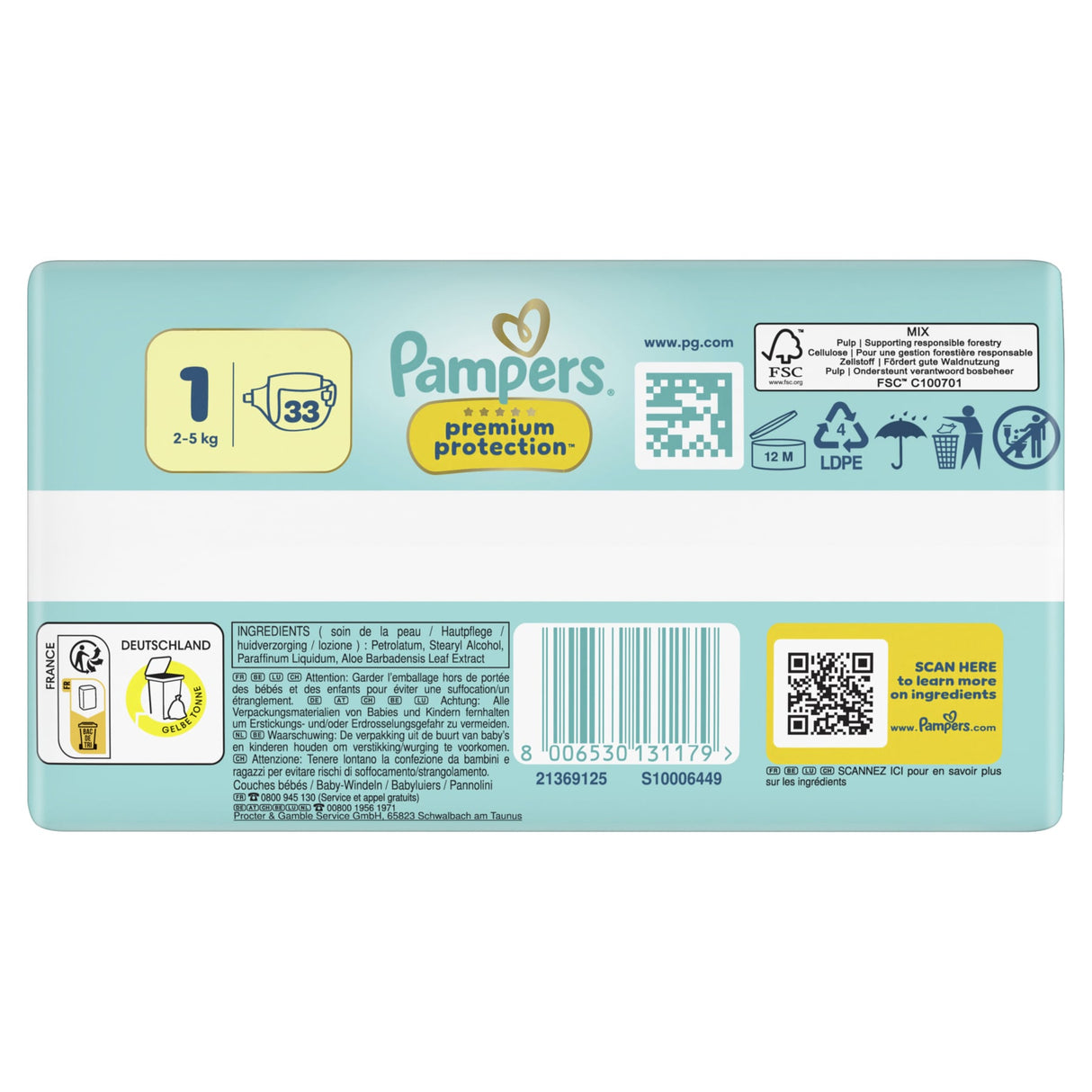 Pampers Premium Protection Windeln Größe 1 Newborn, 2-5 kg – DERMACOMFORT Innenvlies – Ansicht 4