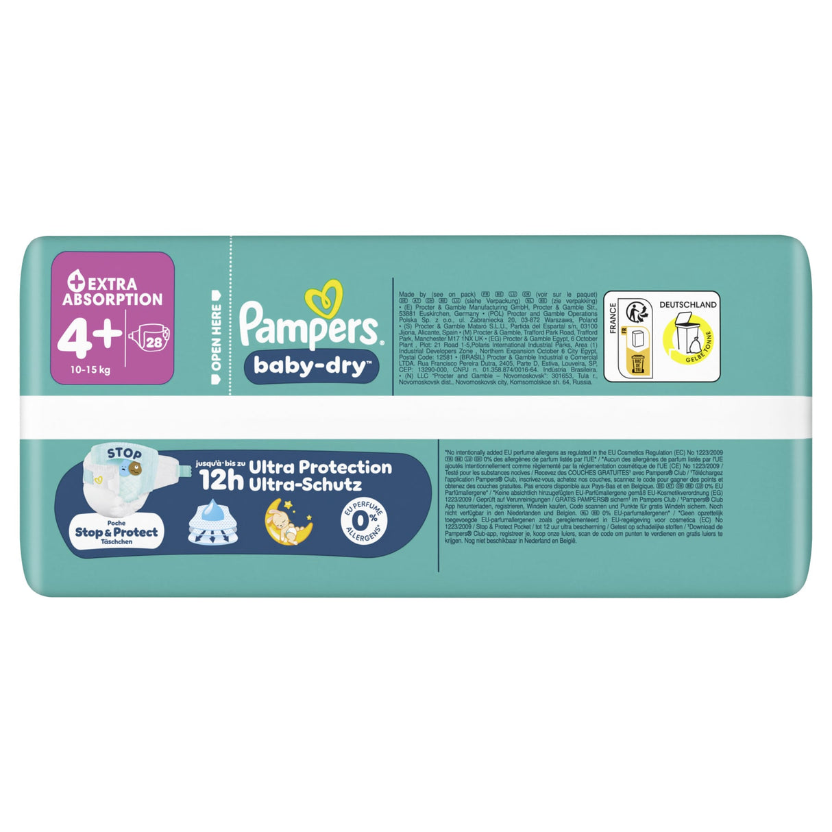 Pampers Baby Dry Windeln Größe 4+ Maxi Plus, 10-15 kg – doppeltes Sicherheitsbündchen – Ansicht 4