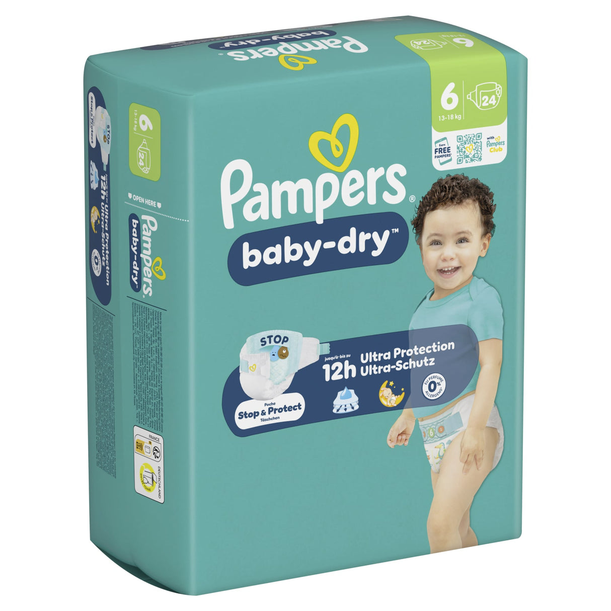 Pampers Baby Dry Windeln Größe 6 Extra Large, 13-18 kg – 3-fach-Schutz-System