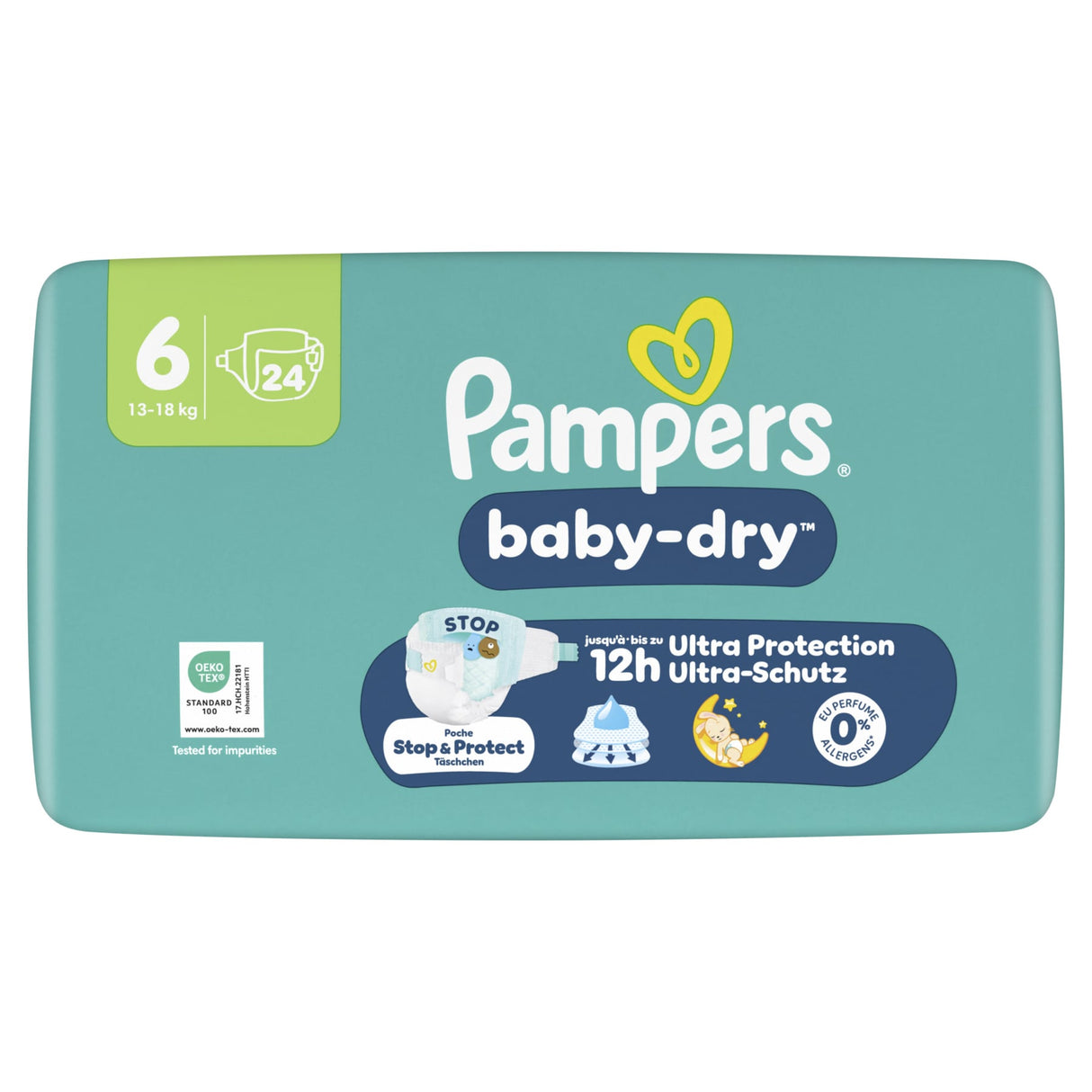 Pampers Baby Dry Windeln Größe 6 Extra Large, 13-18 kg – 3-fach-Schutz-System – Ansicht 5