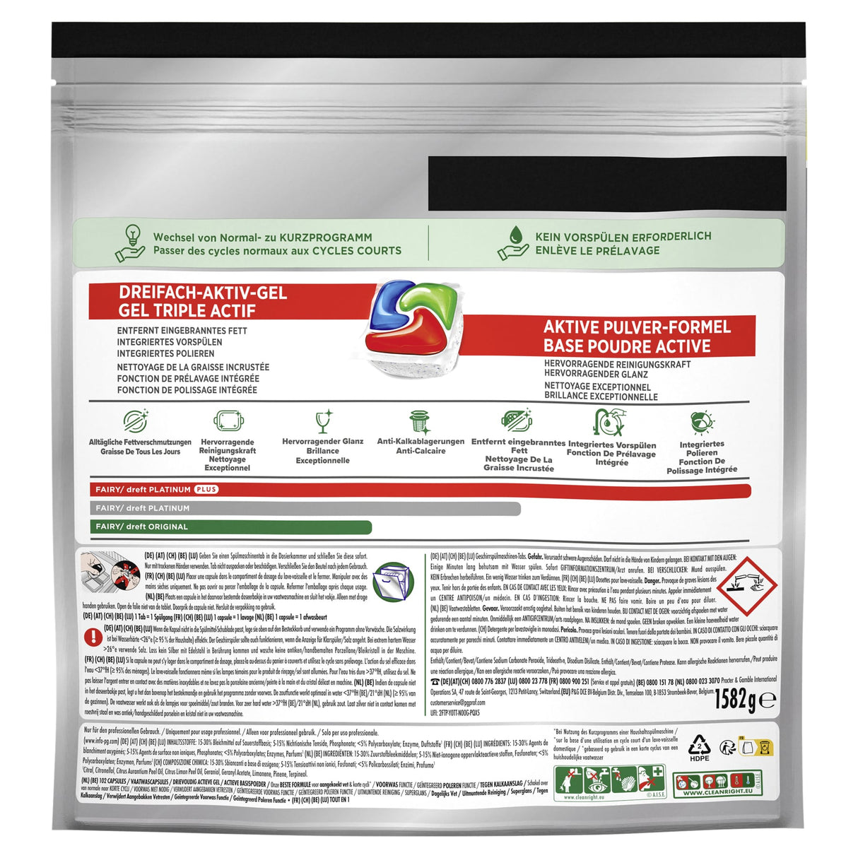 Fairy Professional Platinum Plus Spülmaschinentabs, HACCP-konform mit Anti-Kalk-System – Ansicht 2