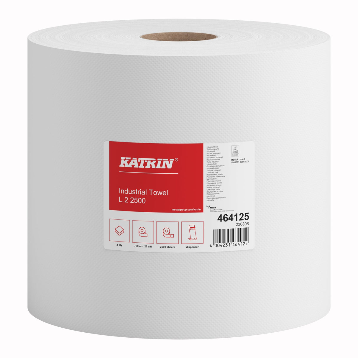 Katrin Plus L 2 2500, Putztuchrolle, weiß 22,0 x 30,0 cm, 2-lagig