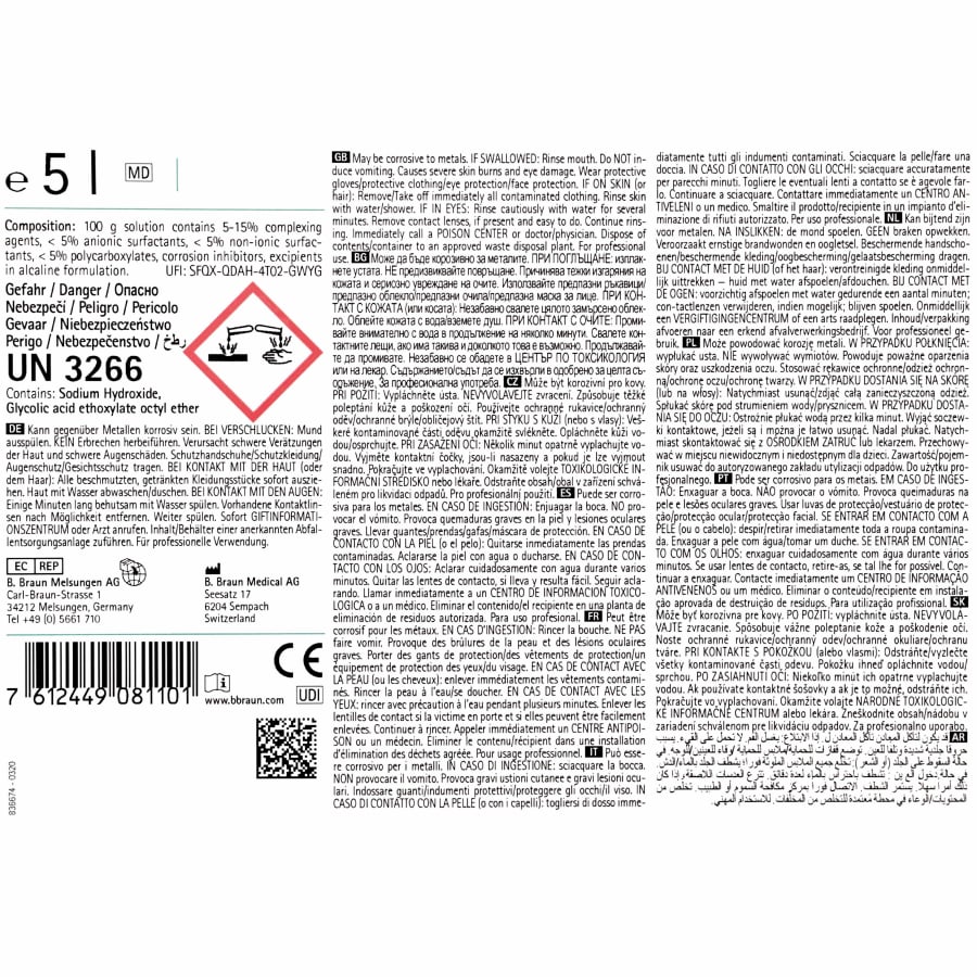 B. Braun Helimatic Cleaner alcaline, alkalischer Flüssigreiniger – Ansicht 3