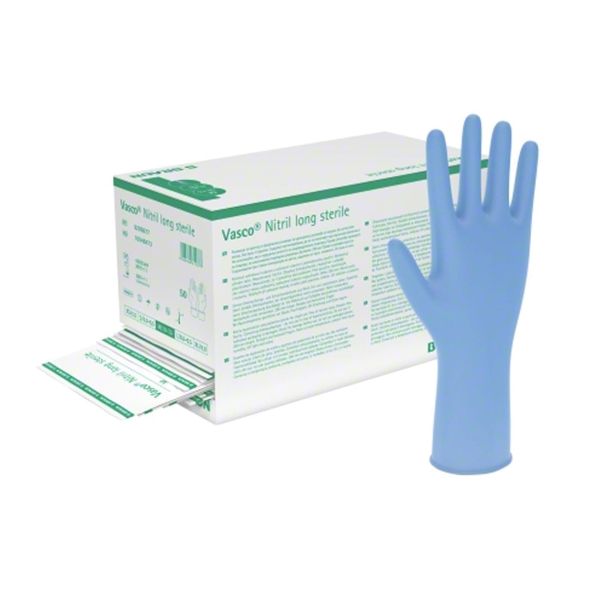 B. Braun Vasco Nitril long sterile Untersuchungshandschuhe blau 50 Paar